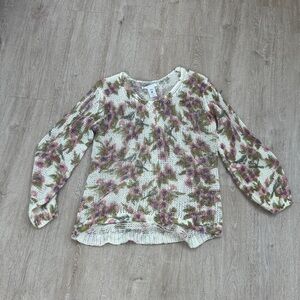 Disney Lauren Conrad Floral Knit Sweater - Cream, Pink, and Green
